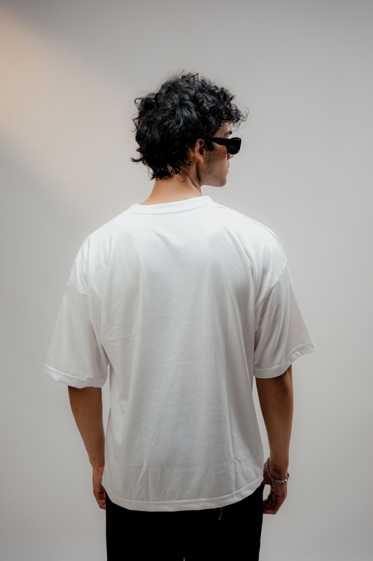Essential White Oversized Tee Shirt - Premium Combed Cotton Blend