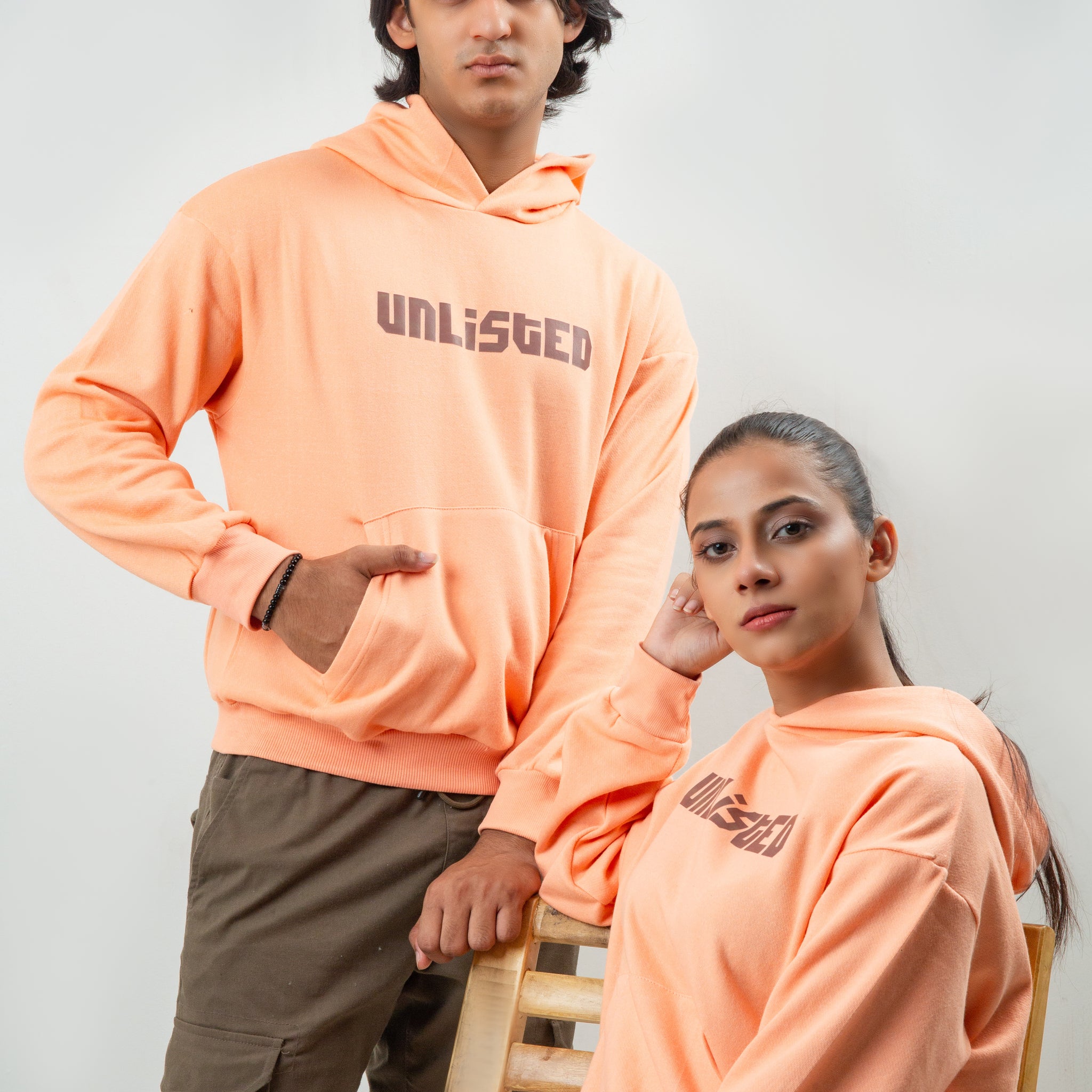 Coral Sunset Hoodie - Oversized