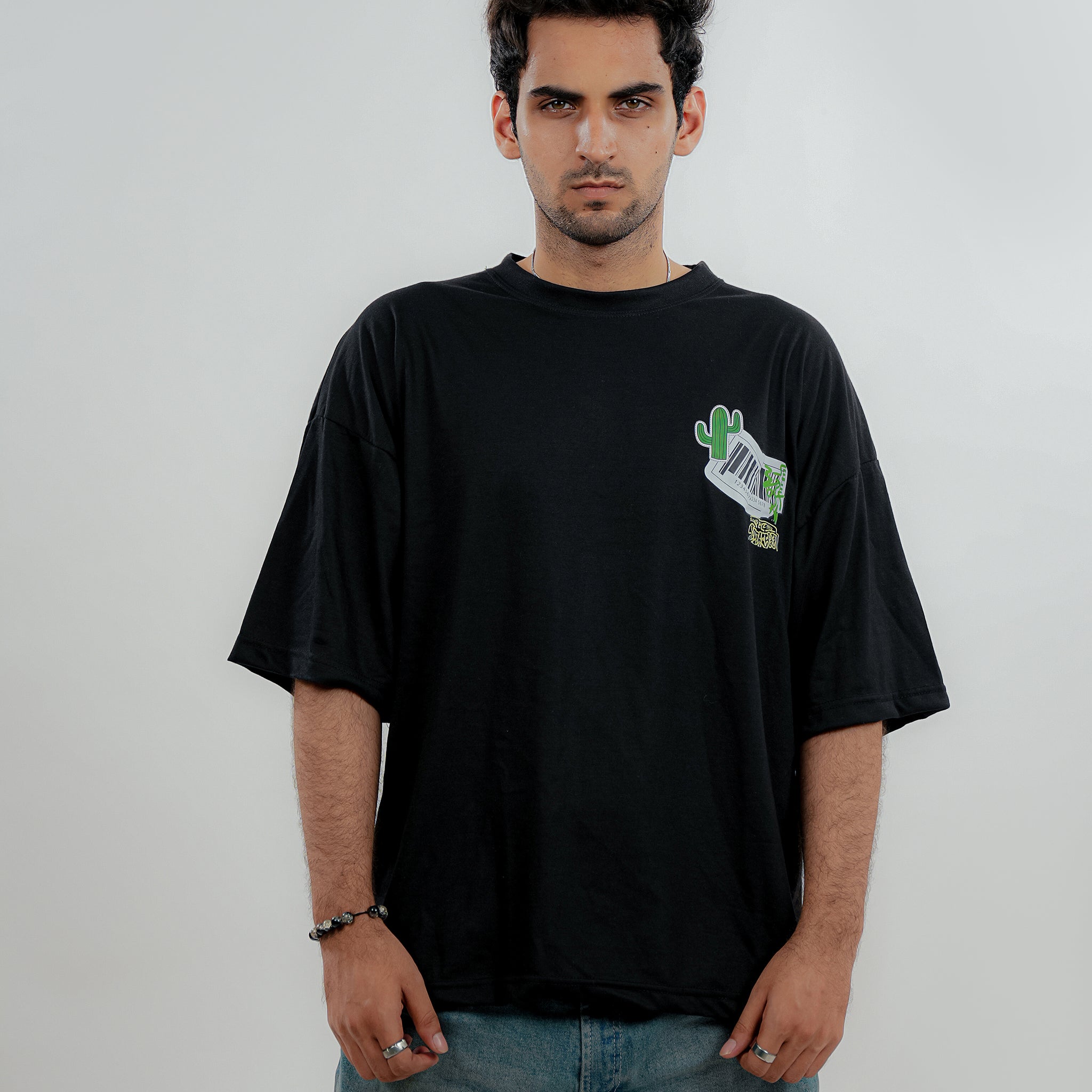 Barcode Cactus Oversized fit Shirt - Premium Combed Cotton Blend